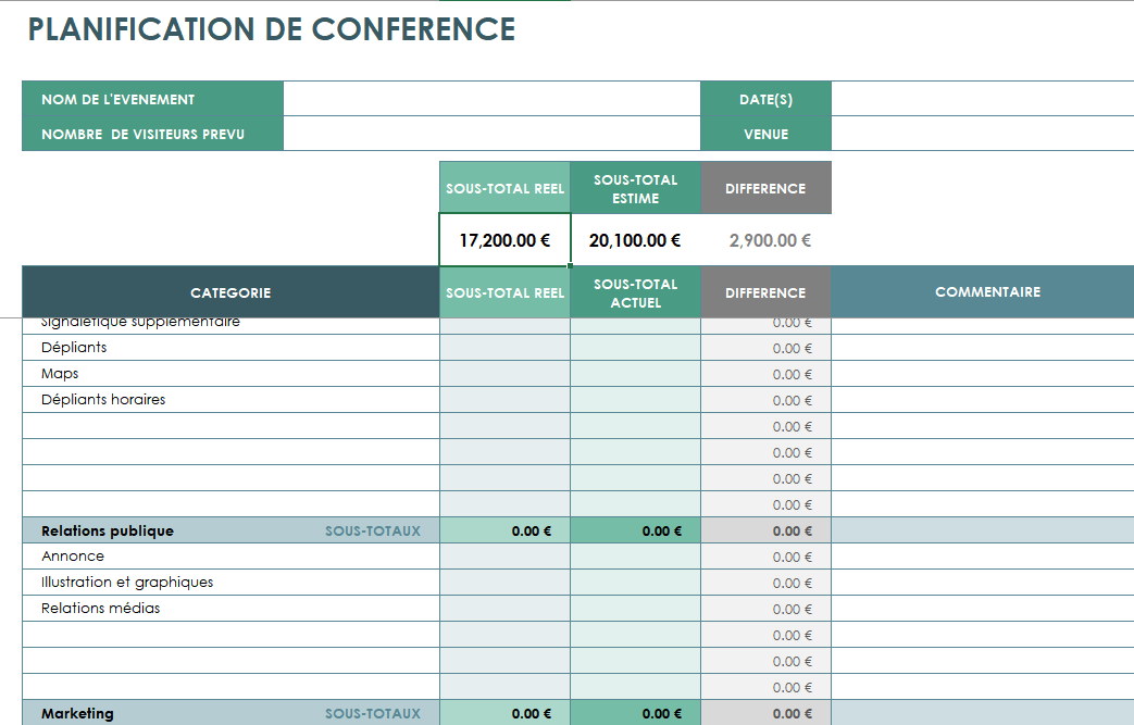 conférence dépenses